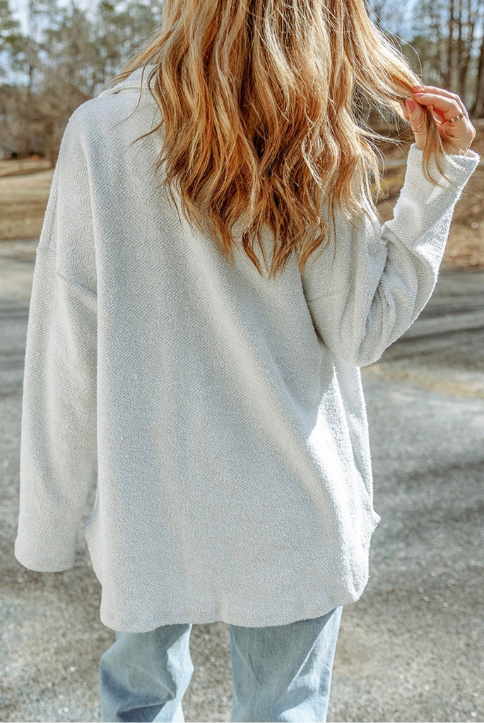 Grey Contrast Shacket