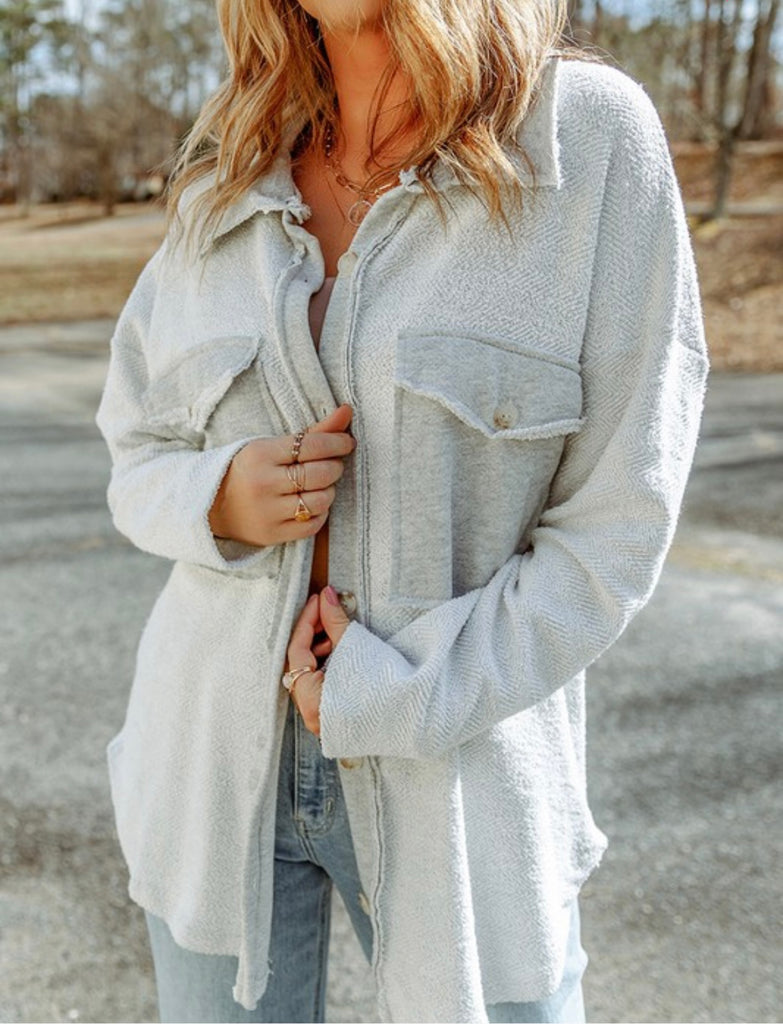 Grey Contrast Shacket