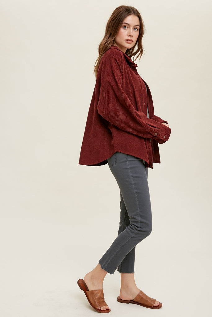 Corduroy Button Up Shirt & Overshirt - Alexis Rose Boutique