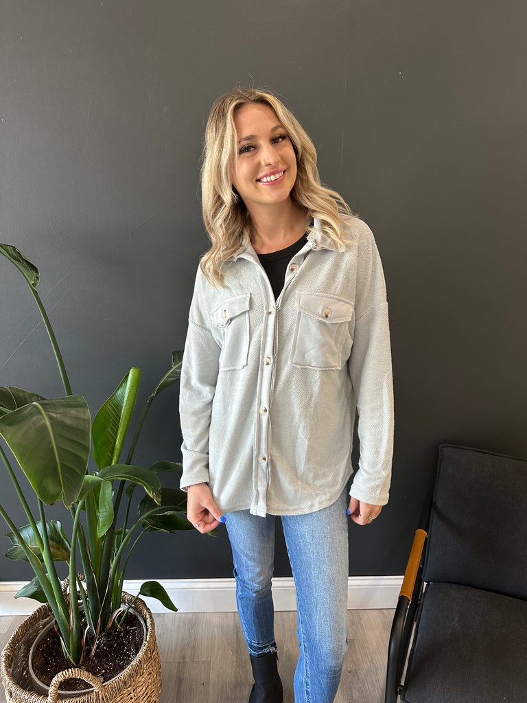 Grey Contrast Shacket