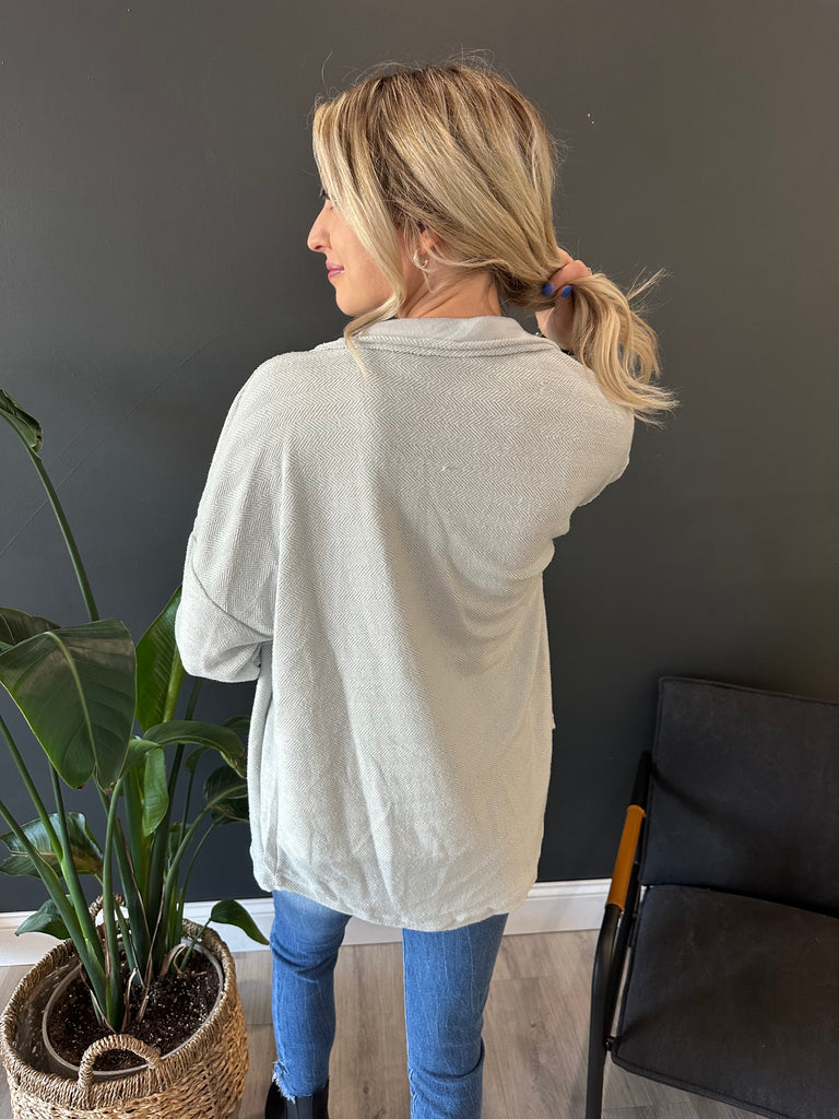 Grey Contrast Shacket