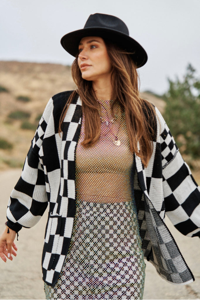 Checkered Cardigan