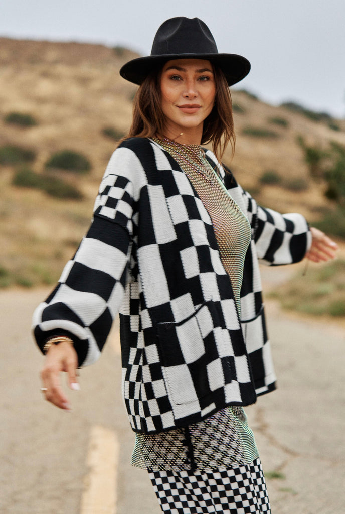 Checkered Cardigan