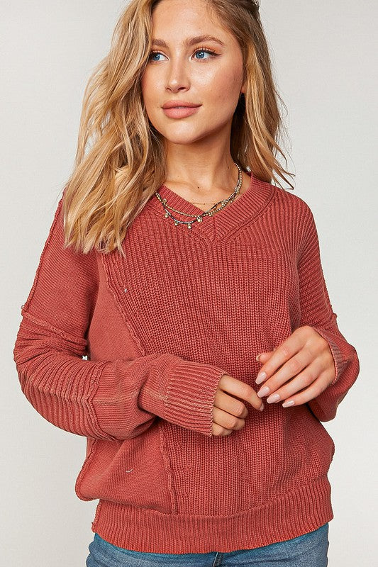Ribbed Sweater Knit Top