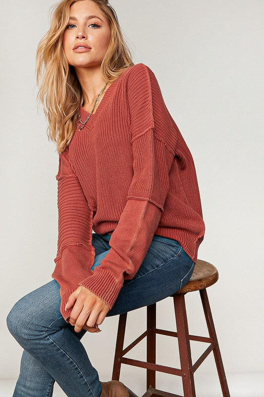 Ribbed Sweater Knit Top