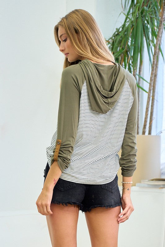 Hoodie Knit Top - 2 Colors