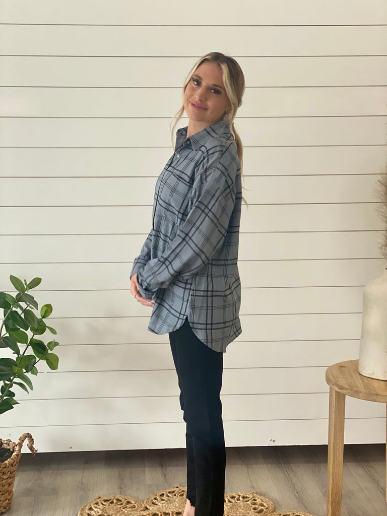 Plaid Button-Up Top