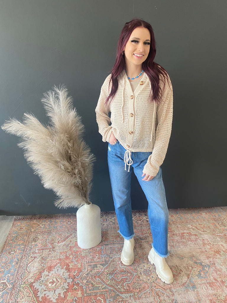 Fisher Net Hoodie Cardigan - 2 Colors