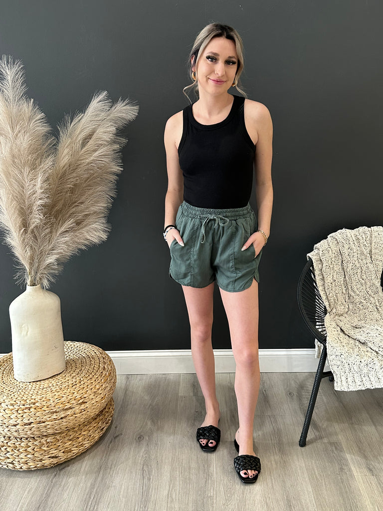 Jade Linen Shorts