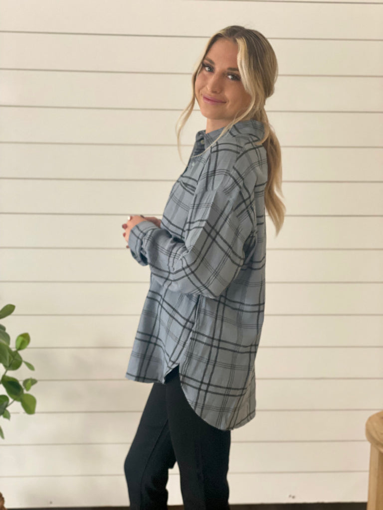 Plaid Button-Up Top