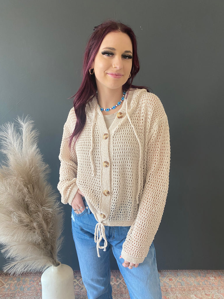 Fisher Net Hoodie Cardigan - 2 Colors