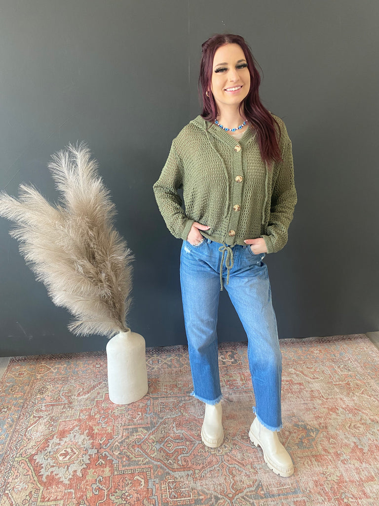 Fisher Net Hoodie Cardigan - 2 Colors