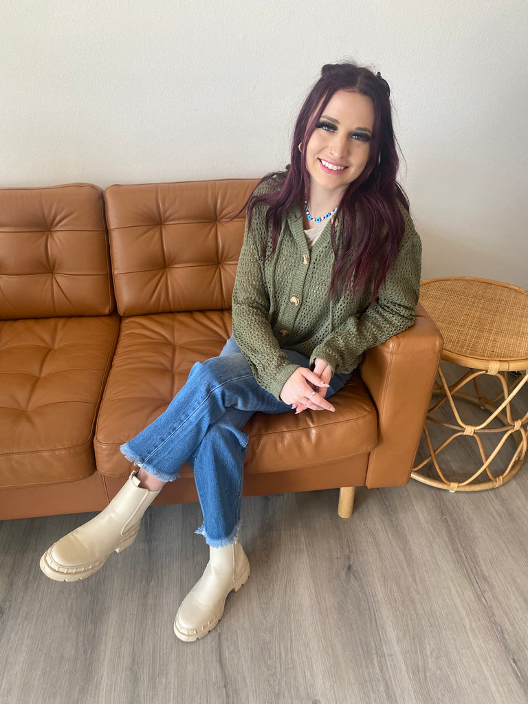 Fisher Net Hoodie Cardigan - 2 Colors