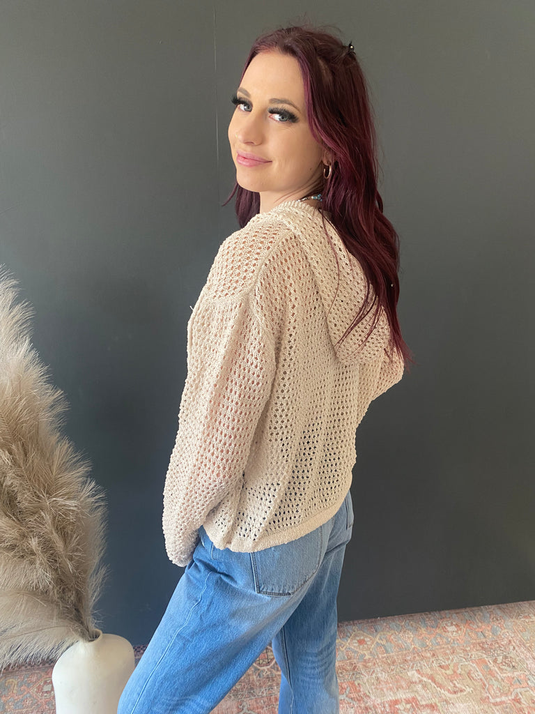 Fisher Net Hoodie Cardigan - 2 Colors