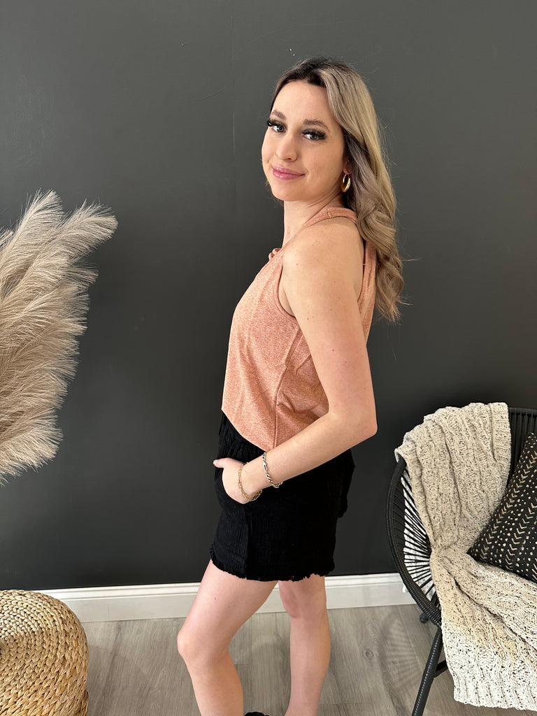 Strappy Knit Tank Top - 2 Colors