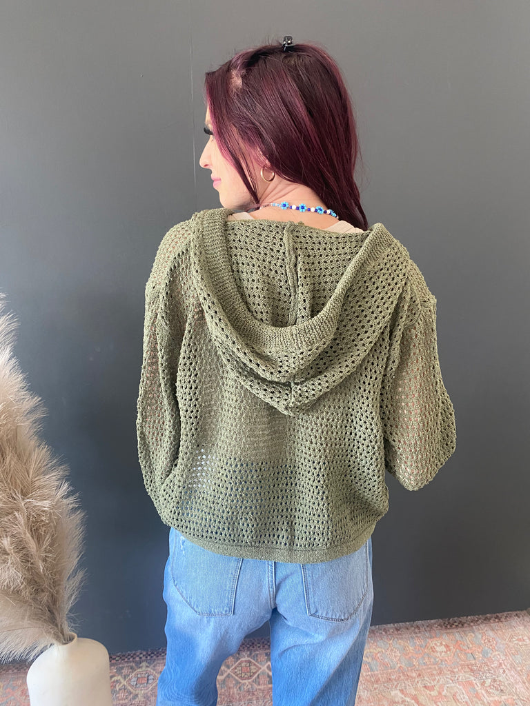 Fisher Net Hoodie Cardigan - 2 Colors