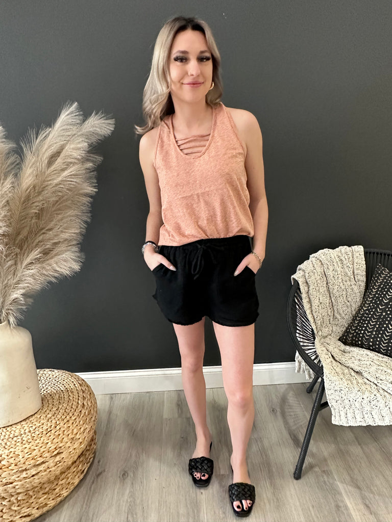 Strappy Knit Tank Top - 2 Colors