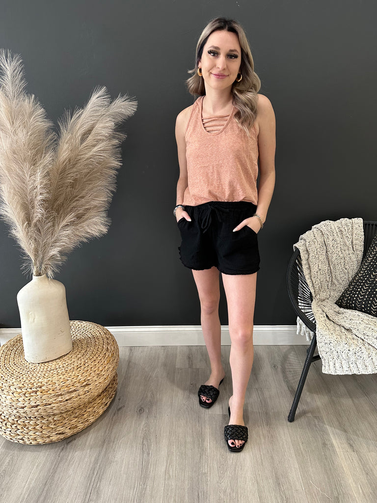 Strappy Knit Tank Top - 2 Colors