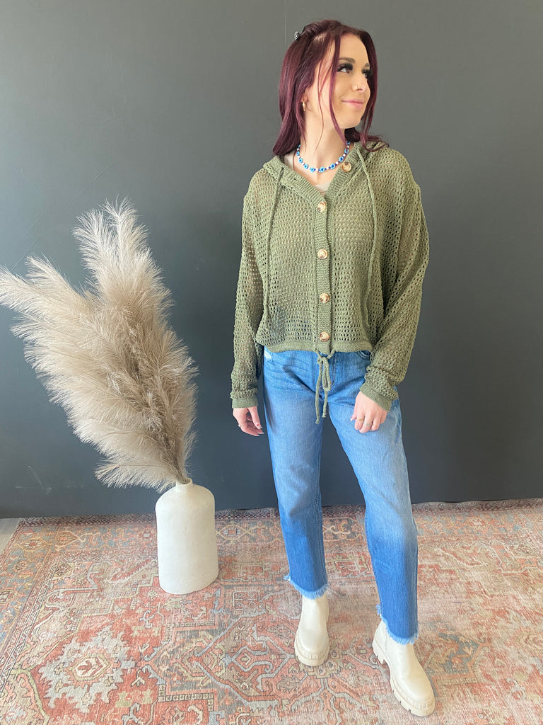 Fisher Net Hoodie Cardigan - 2 Colors