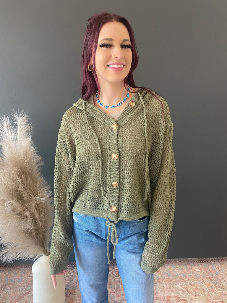 Fisher Net Hoodie Cardigan - 2 Colors