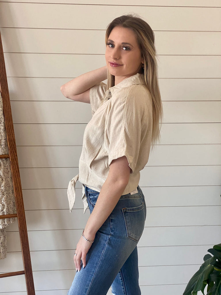 Natural Linen Top