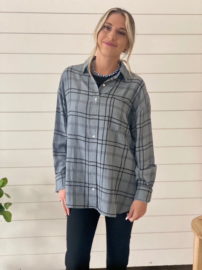 Plaid Button-Up Top