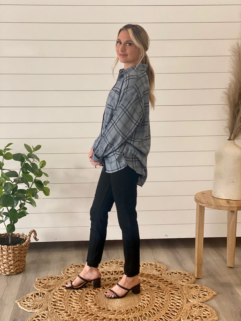 Plaid Button-Up Top